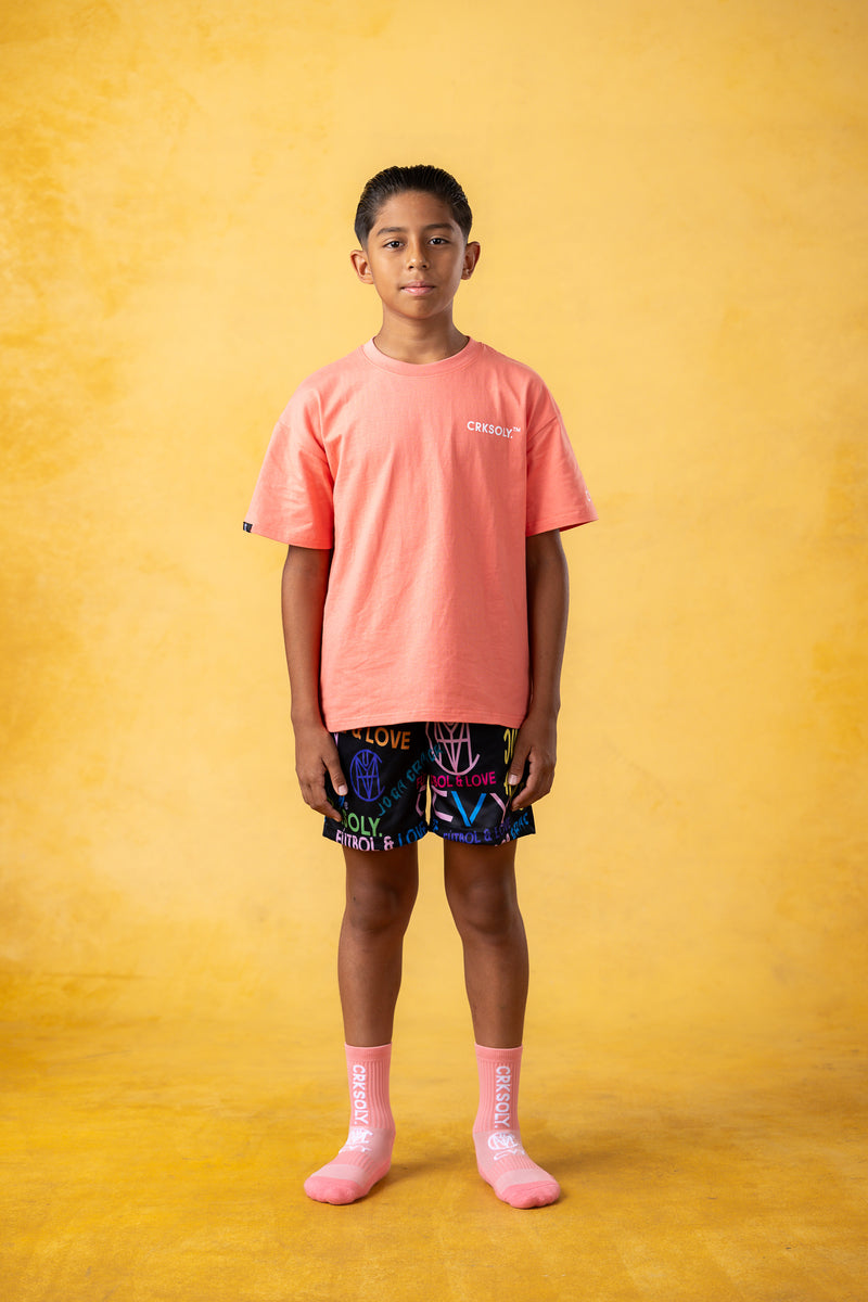 CRKSOLY. Youth Coral Streetwear Tee