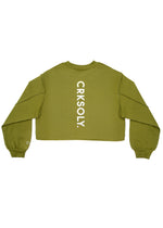 FBL. Oversize Match Green Crop-top Crewneck