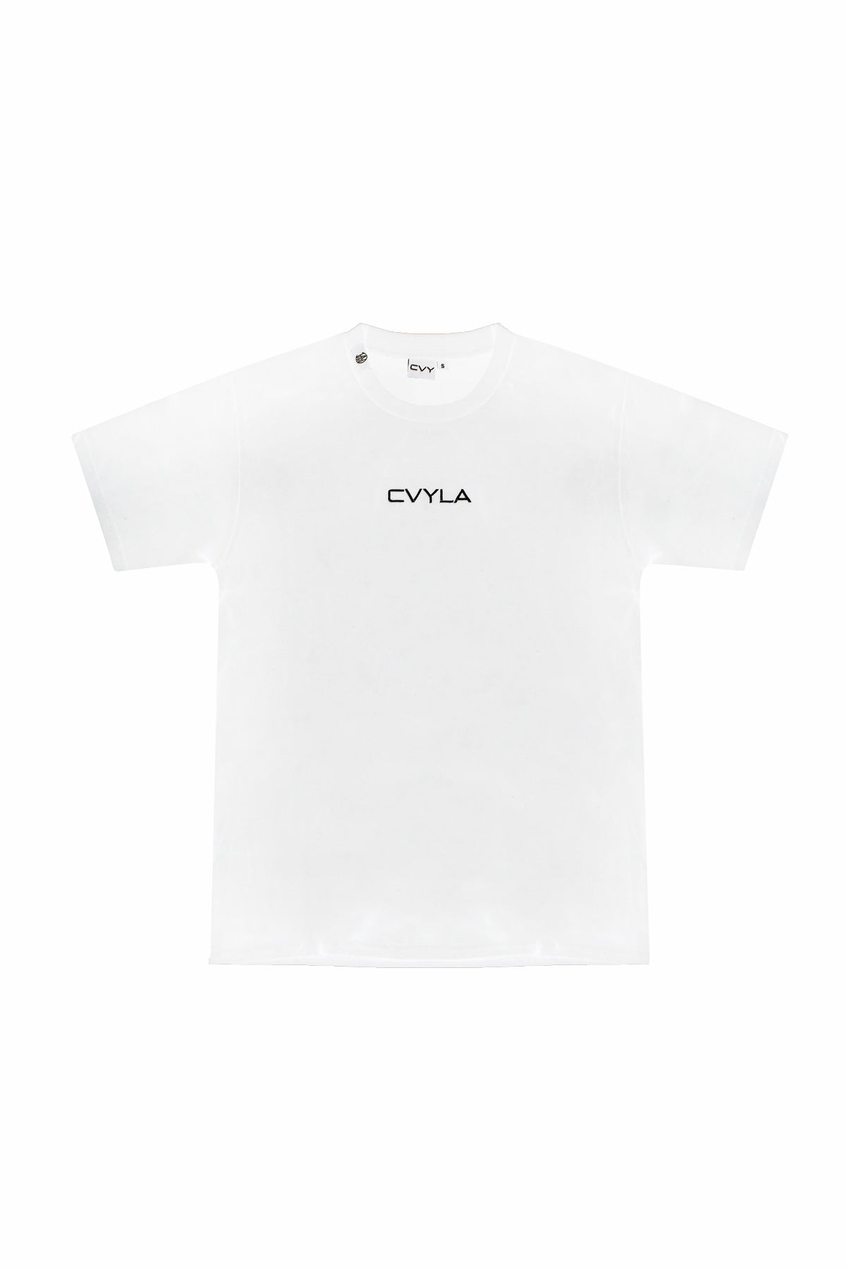 CVYLA Men White Embroidered Tee, product photo 2