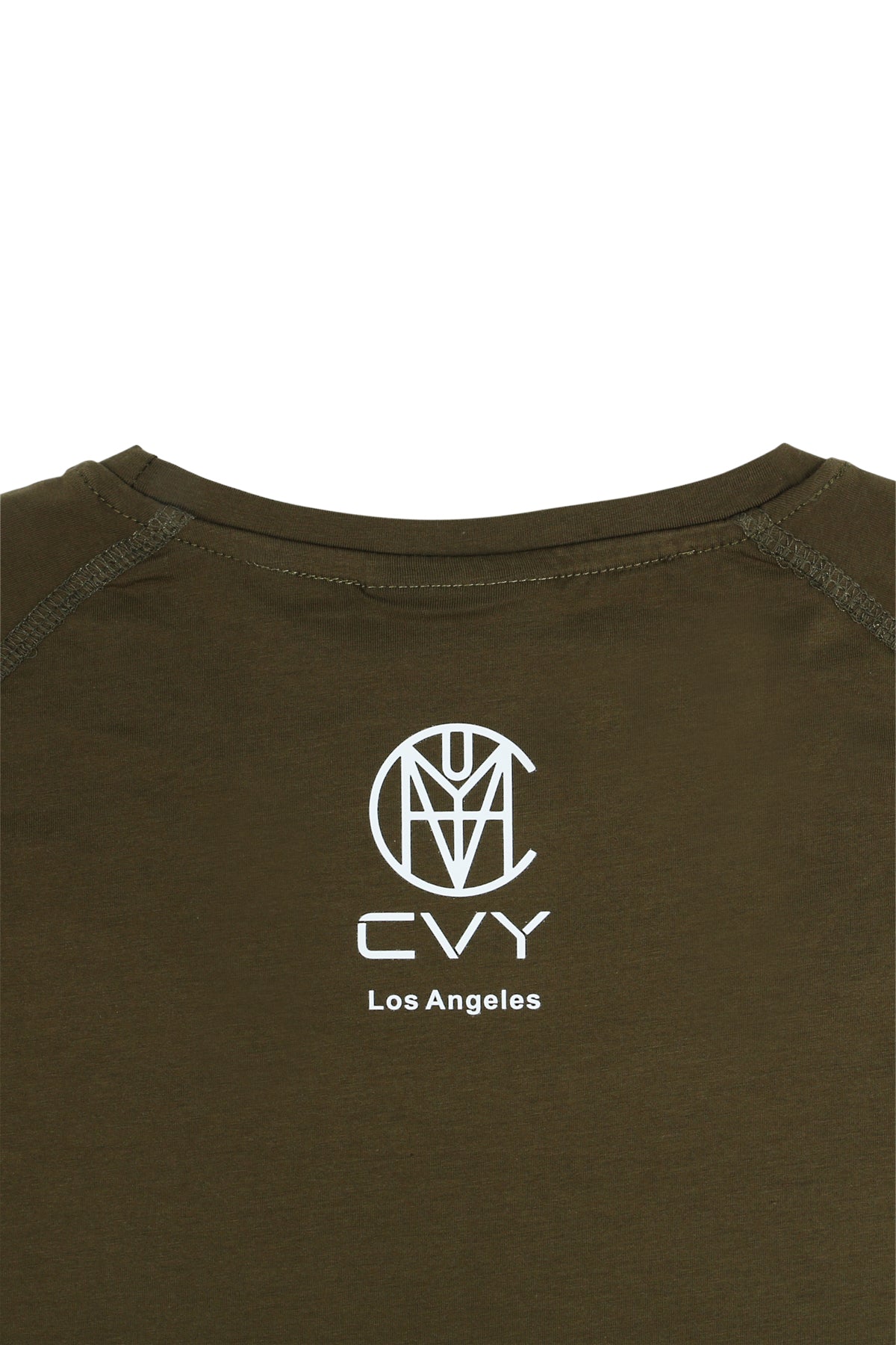 CRKSOLY. Camiseta elástica de algodón verde militar