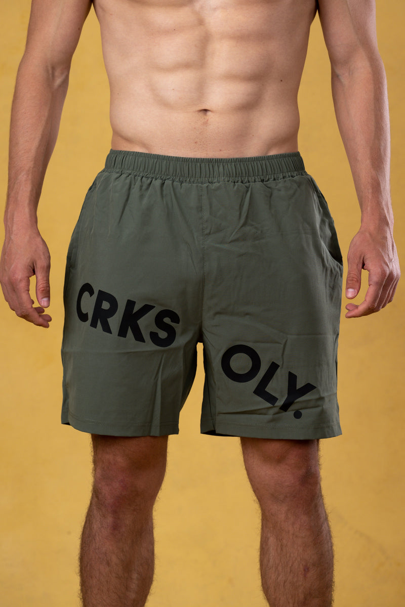 CRKSOLY. Elastane Military Green Short