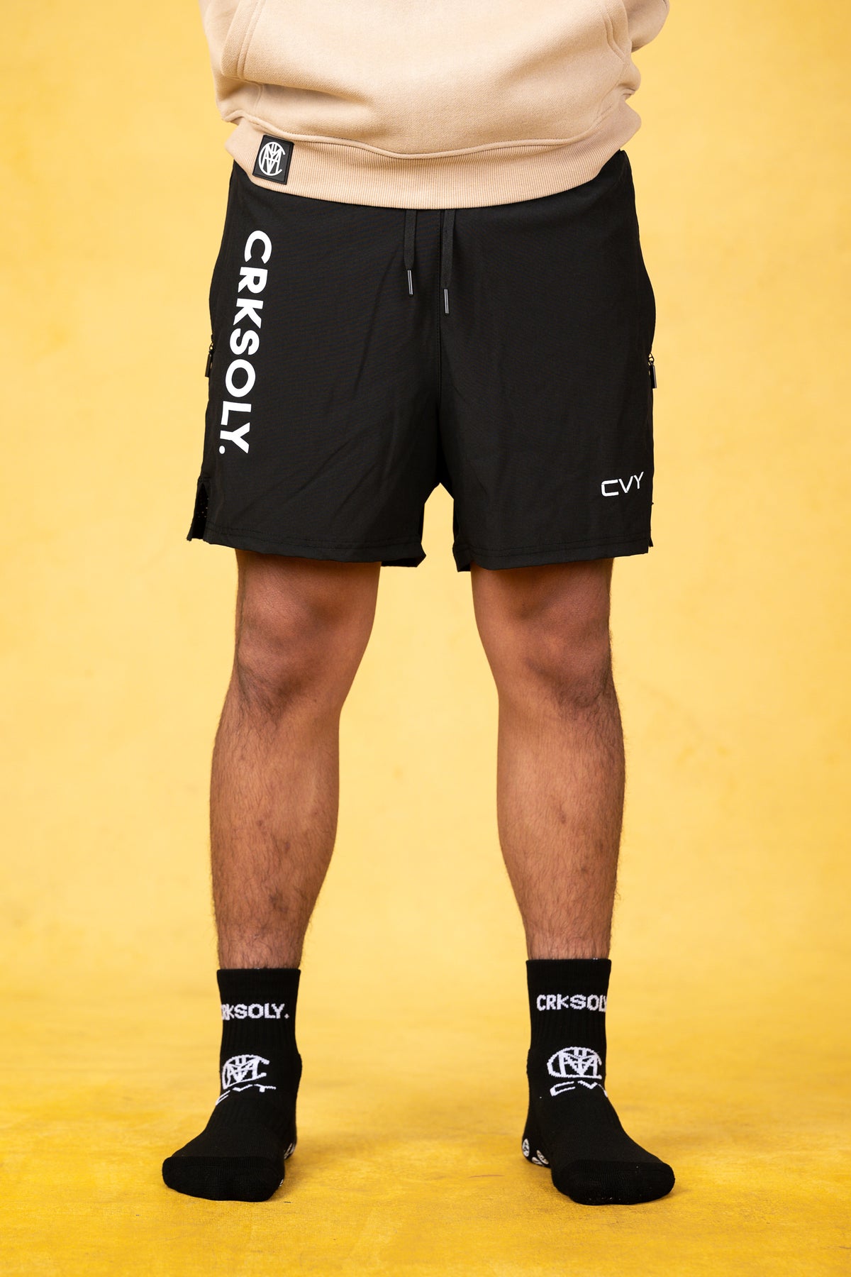 CRKSOLY. Youth Black Shorts, product photo 1