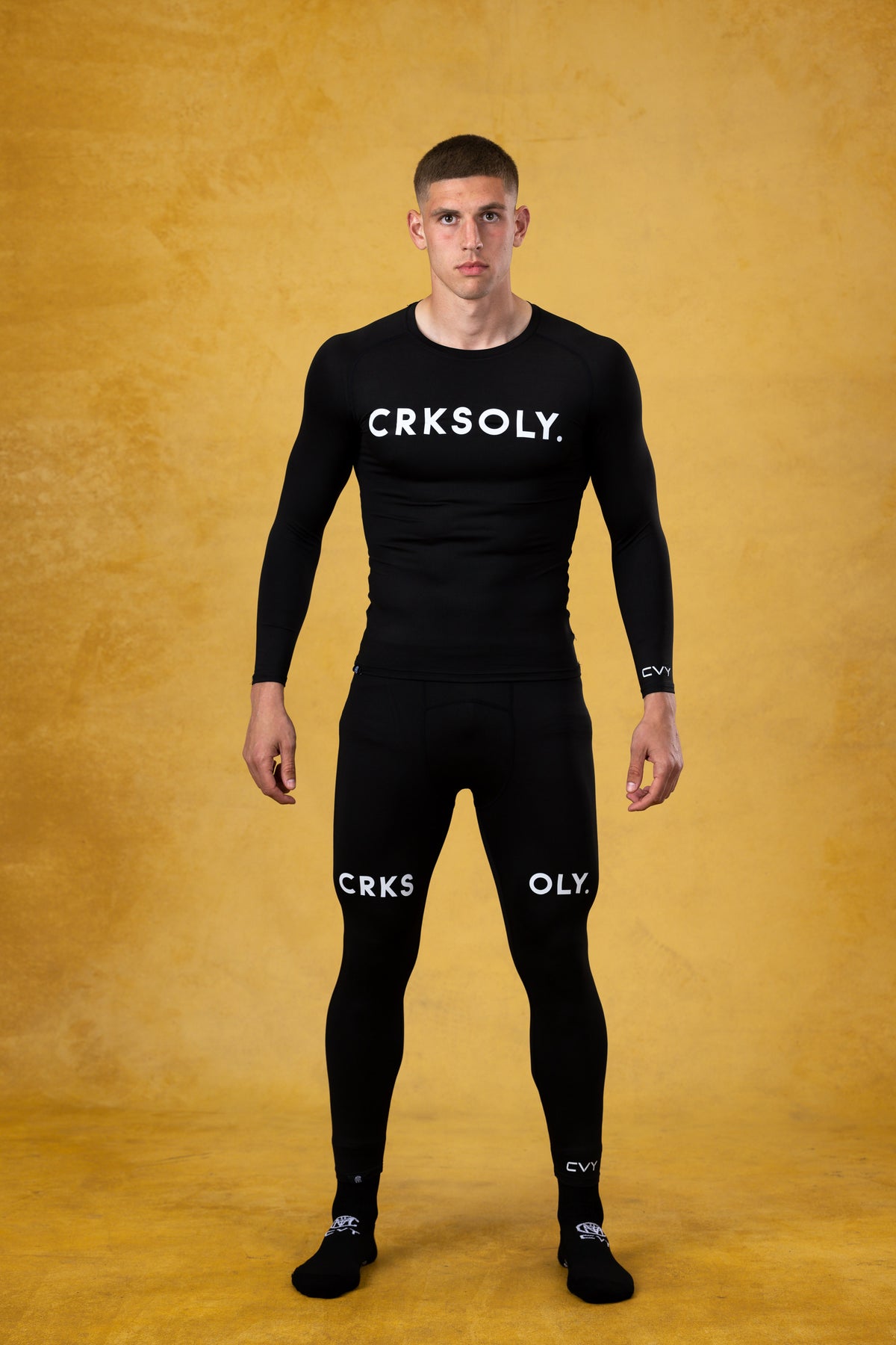 CRKSOLY. Men Black Compression Shirt, product photo 4