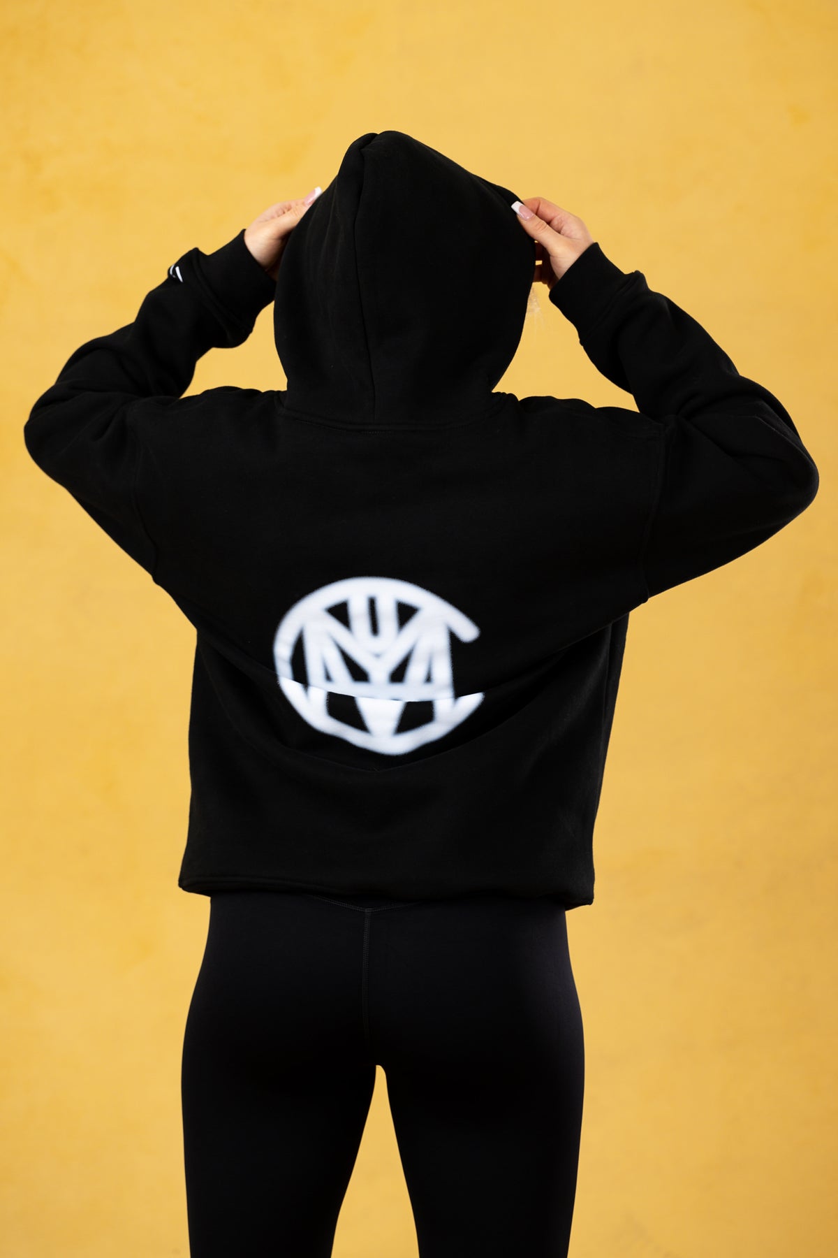 CVYLA Women Blurred Black Hoodie, product photo 7