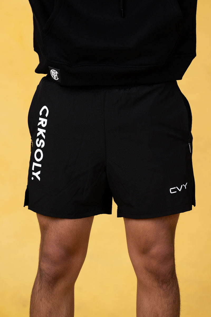 CRKSOLY. Black Training Shorts