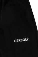 CRKSOLY. Black Unisex Windbreaker Pants