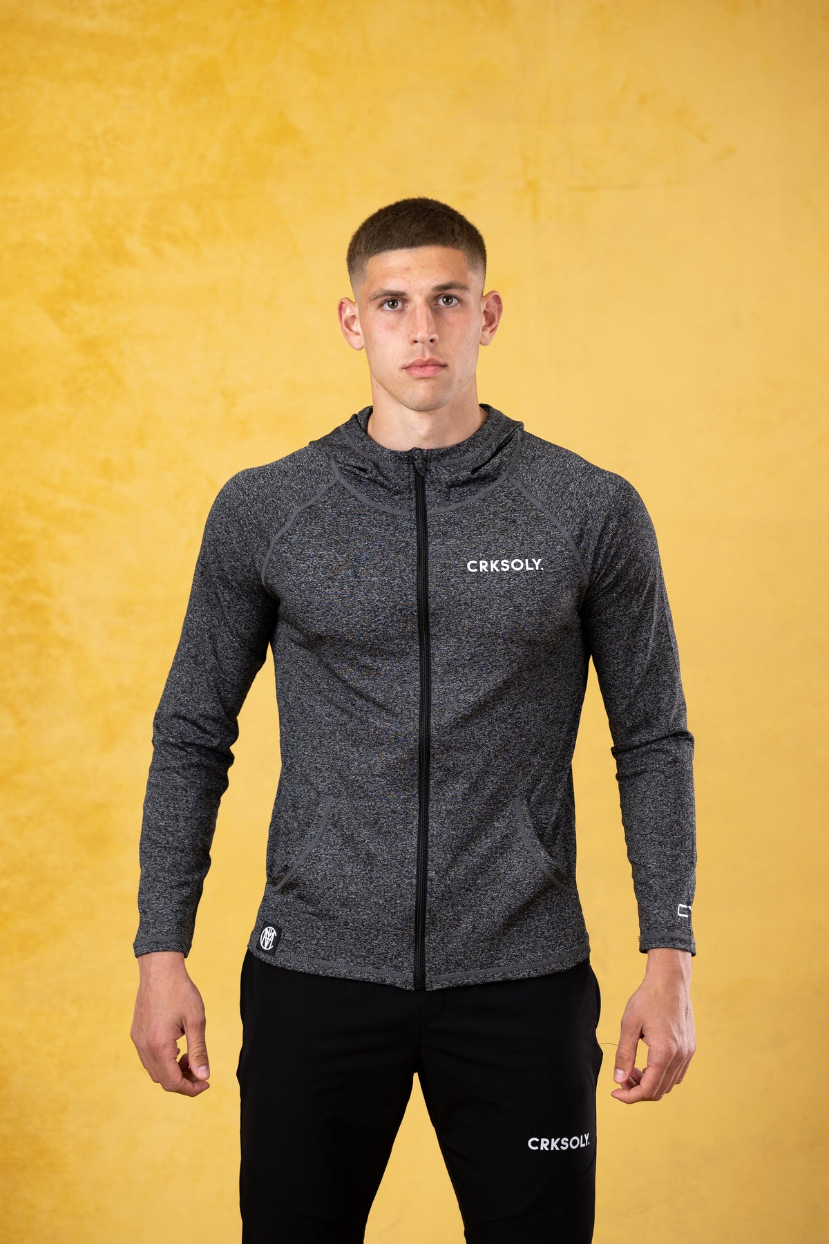 CRKSOLY. Men Dark Gray Full-Zip Jacket, product photo 1