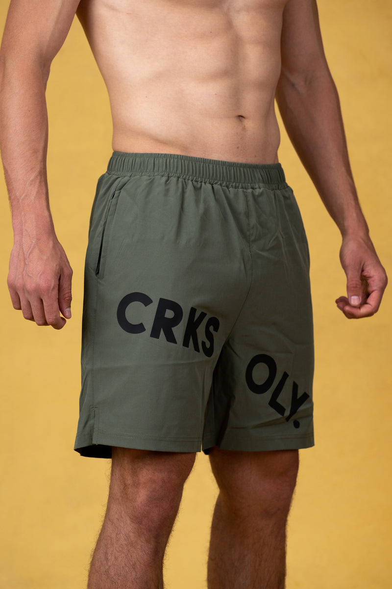CRKSOLY. Elastane Military Green Short