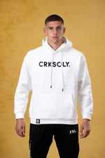 CRKSOLY. Men White Hoodie
