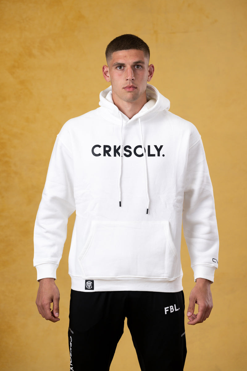 CRKSOLY. Men White Hoodie