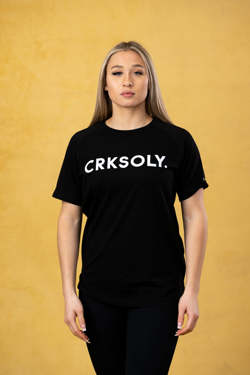 CRKSOLY. Black Cotton-Elastic Tee