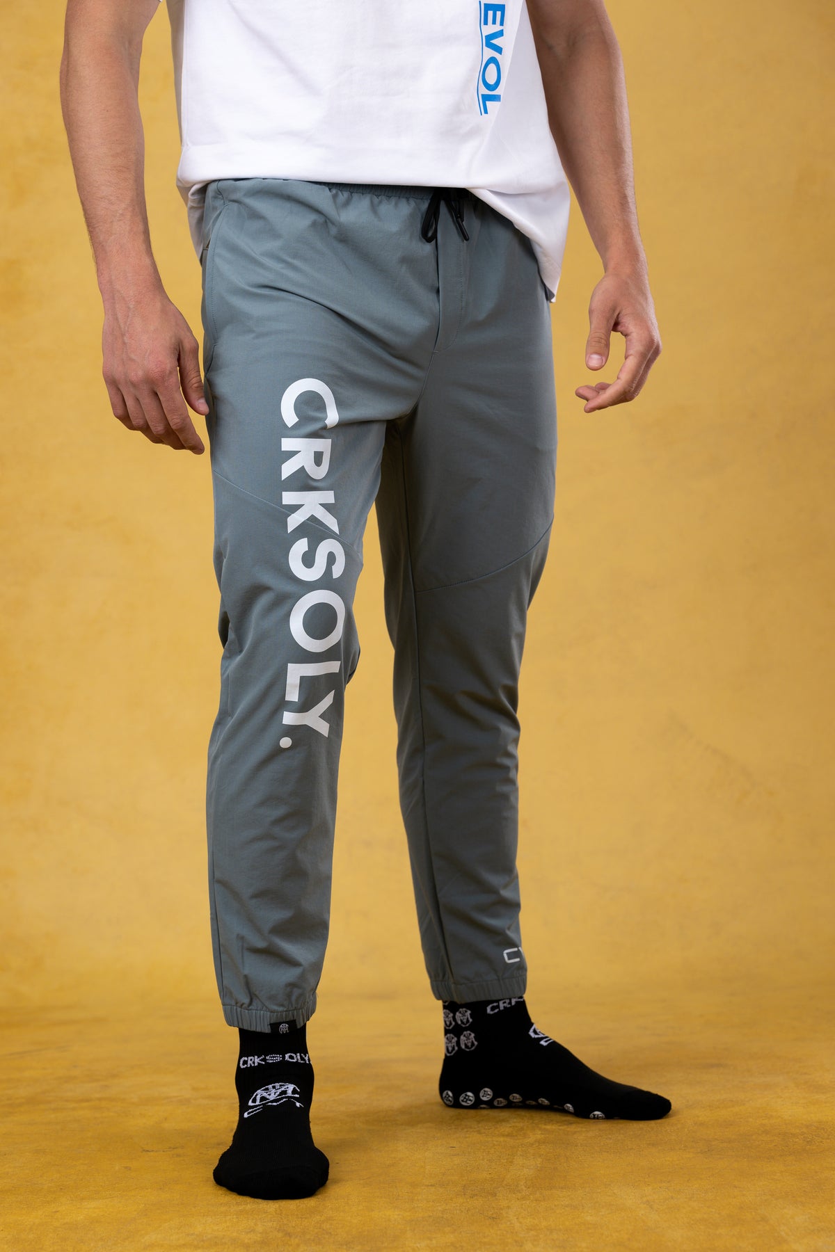 CRKSOLY. Men Light Blue Windbreaker Pants, product photo 3