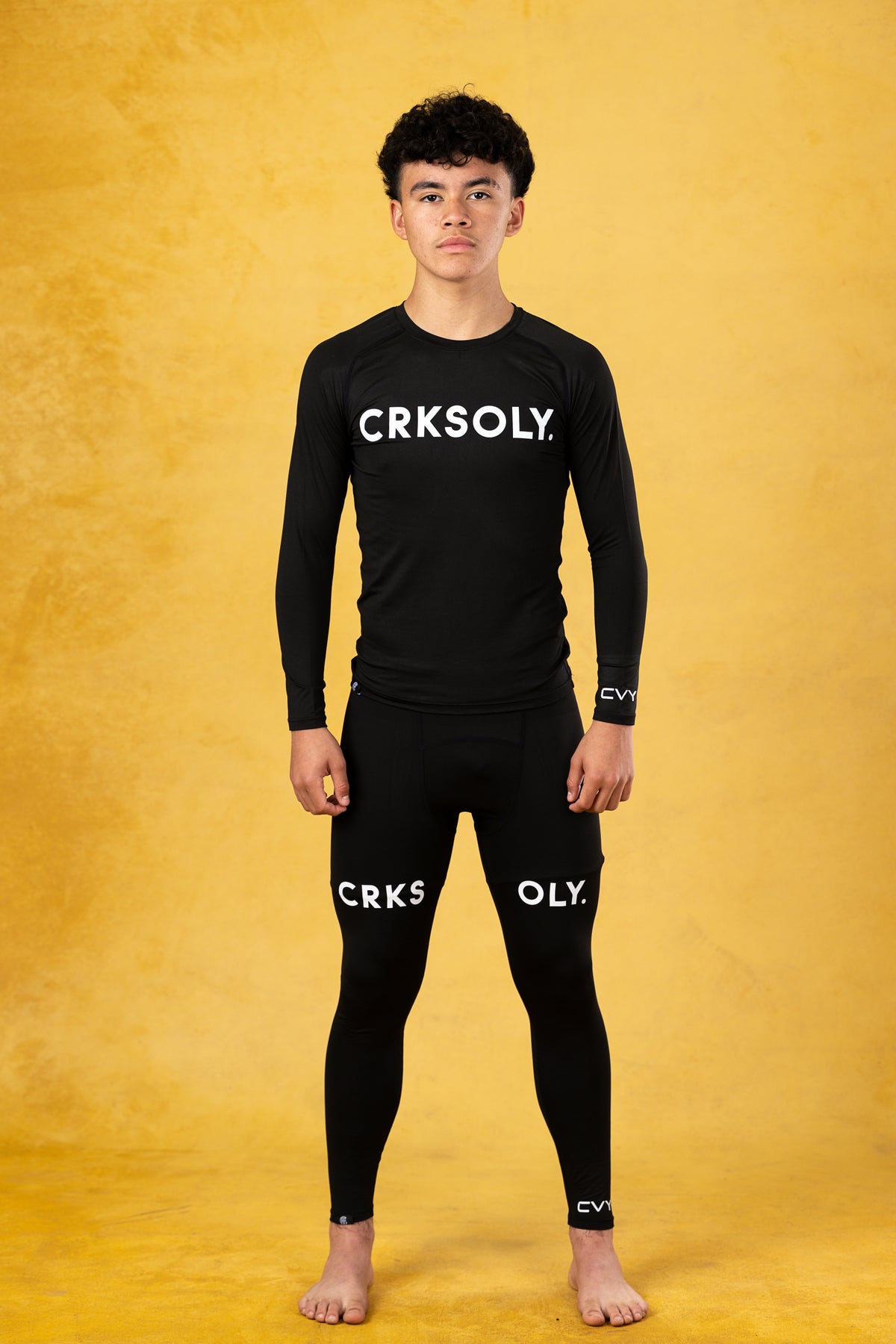 CRKSOLY. Youth Black Compression Shirt, product photo 1