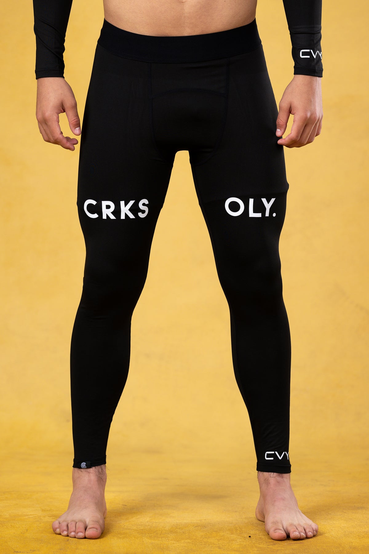 CRKSOLY. Youth Black Compression Pants, product photo 1