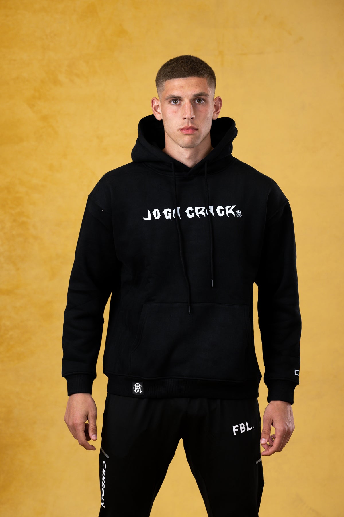 JOGA Men CRACK. Black Hoodie, product photo 1