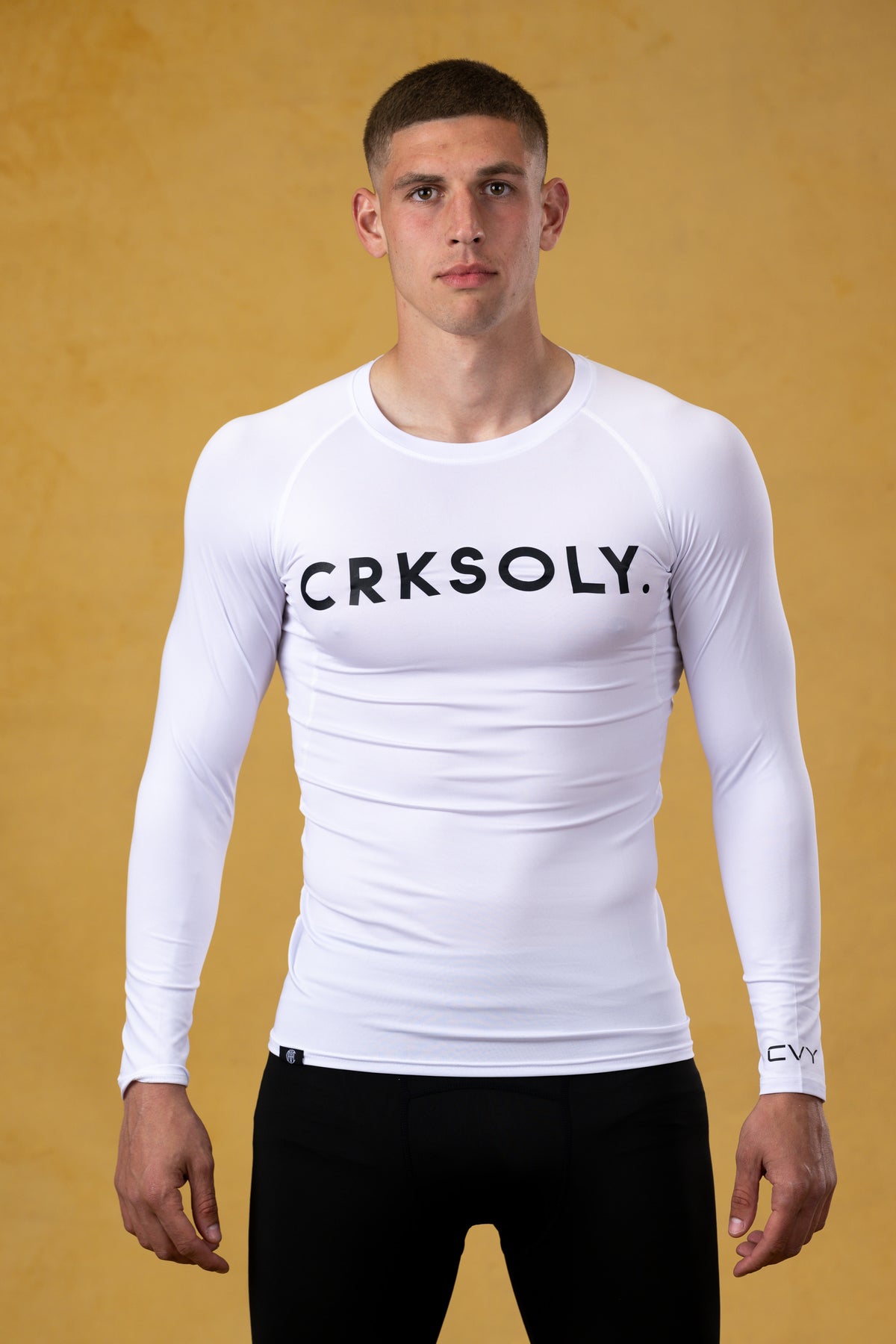 CRKSOLY. Men White Compression Shirt, product photo 1