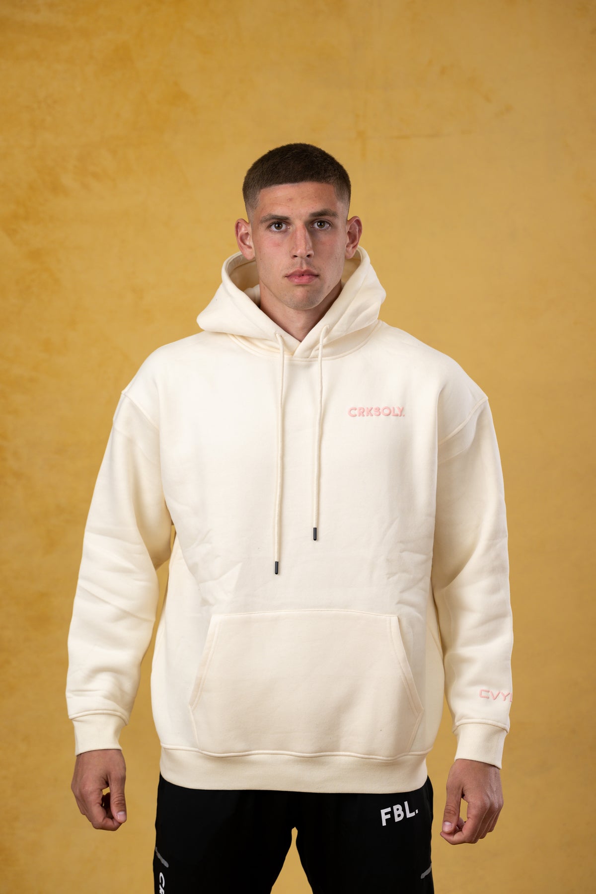 CRKSOLY. Men OFW Cream Hoodie, product photo 1