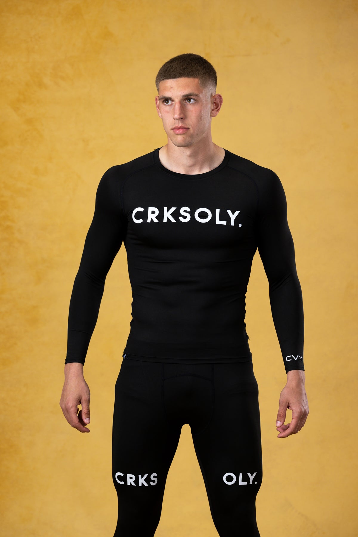 CRKSOLY. Men Black Compression Shirt, product photo 1