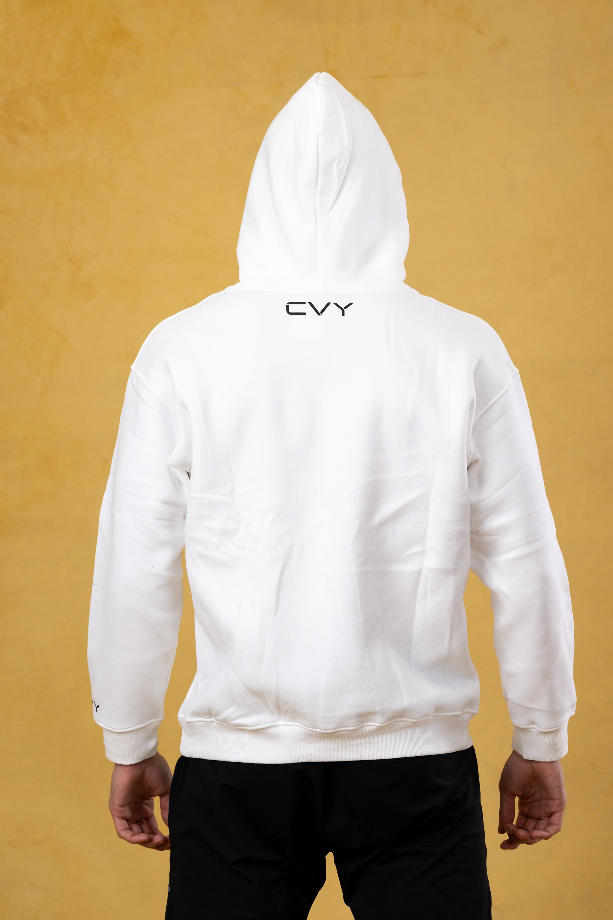 CRKSOLY. Sudadera con capucha blanca para hombre