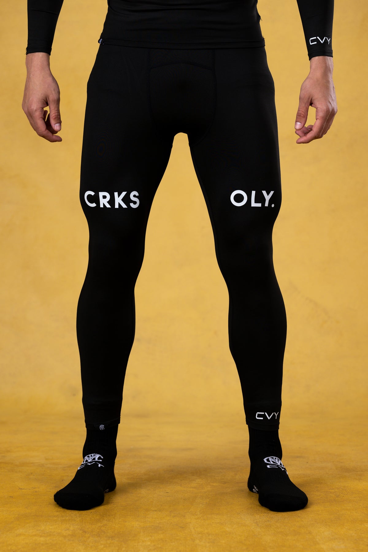 CRKSOLY. Men Black Compression Pants, product photo 3