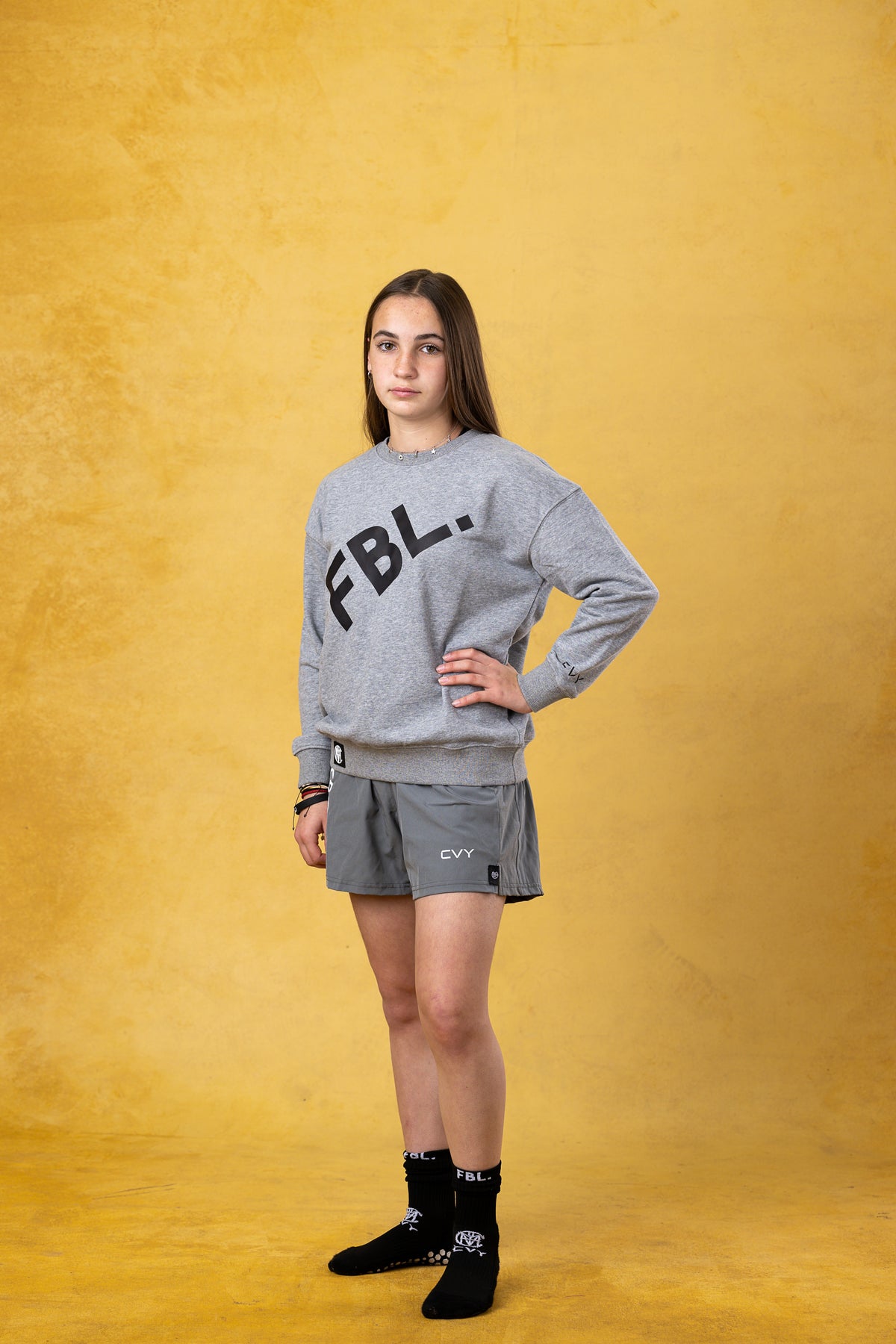 FBL. Youth Heather Grey Crewneck, product photo 7