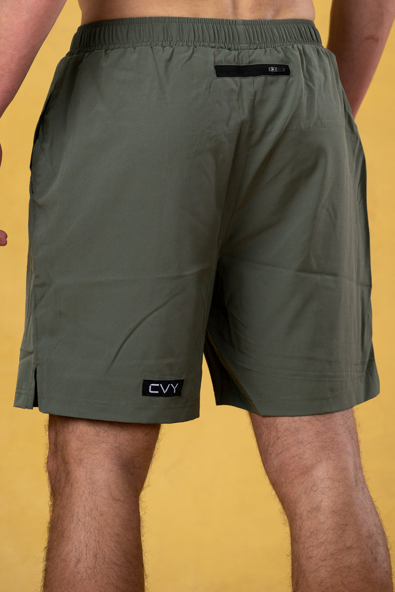 CRKSOLY. Elastane Military Green Short
