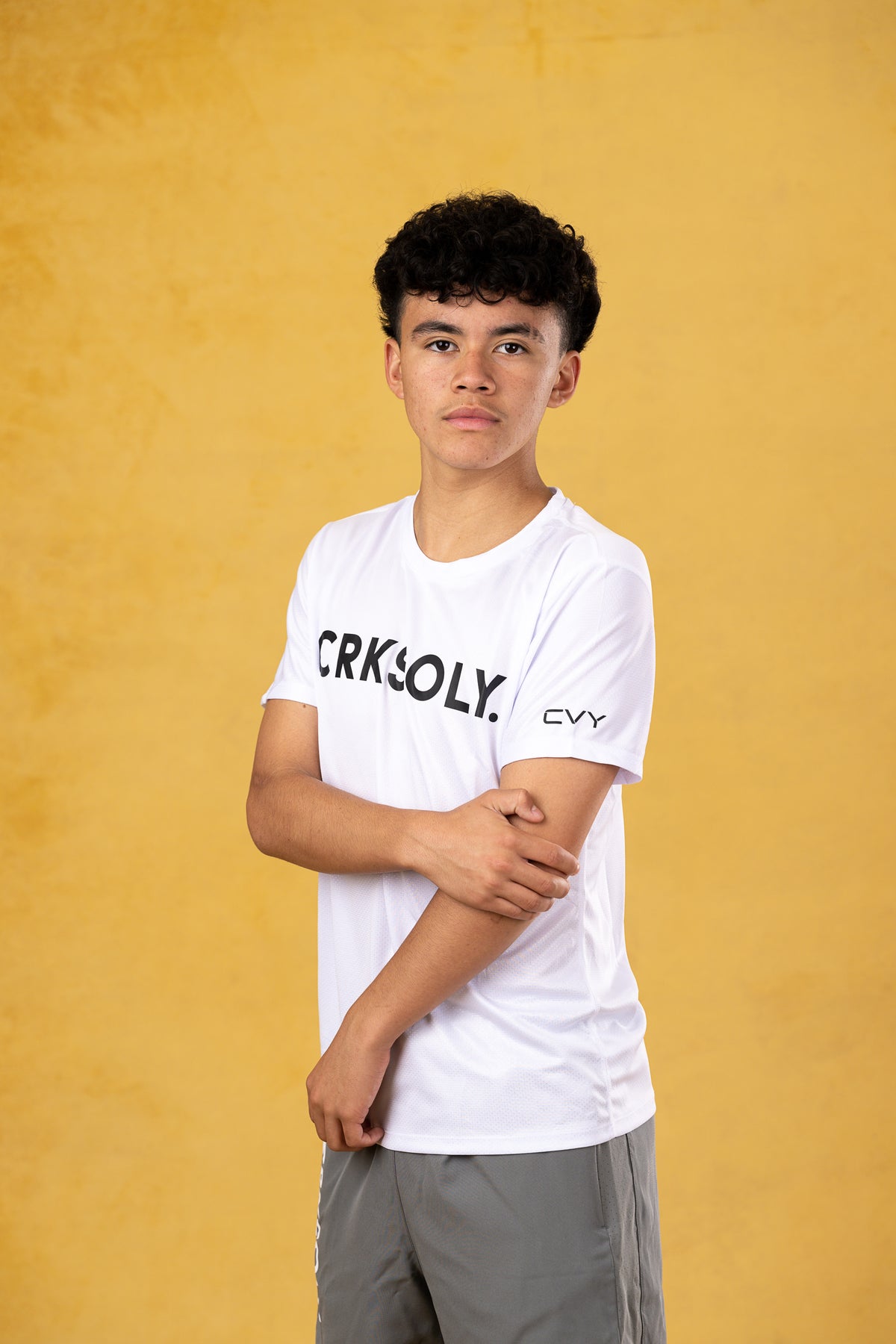 CRKSOLY. White Training Top Youth, product photo 4